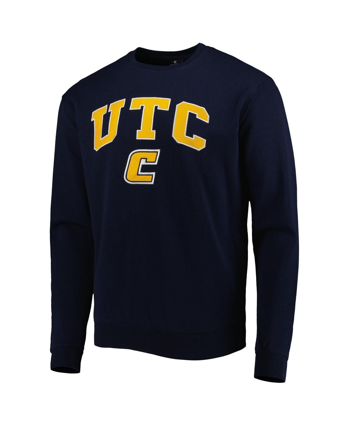 Shop Colosseum Men's  Navy Tennessee Chattanooga Mocs Arch Over Logo Pullover Sweatshirt