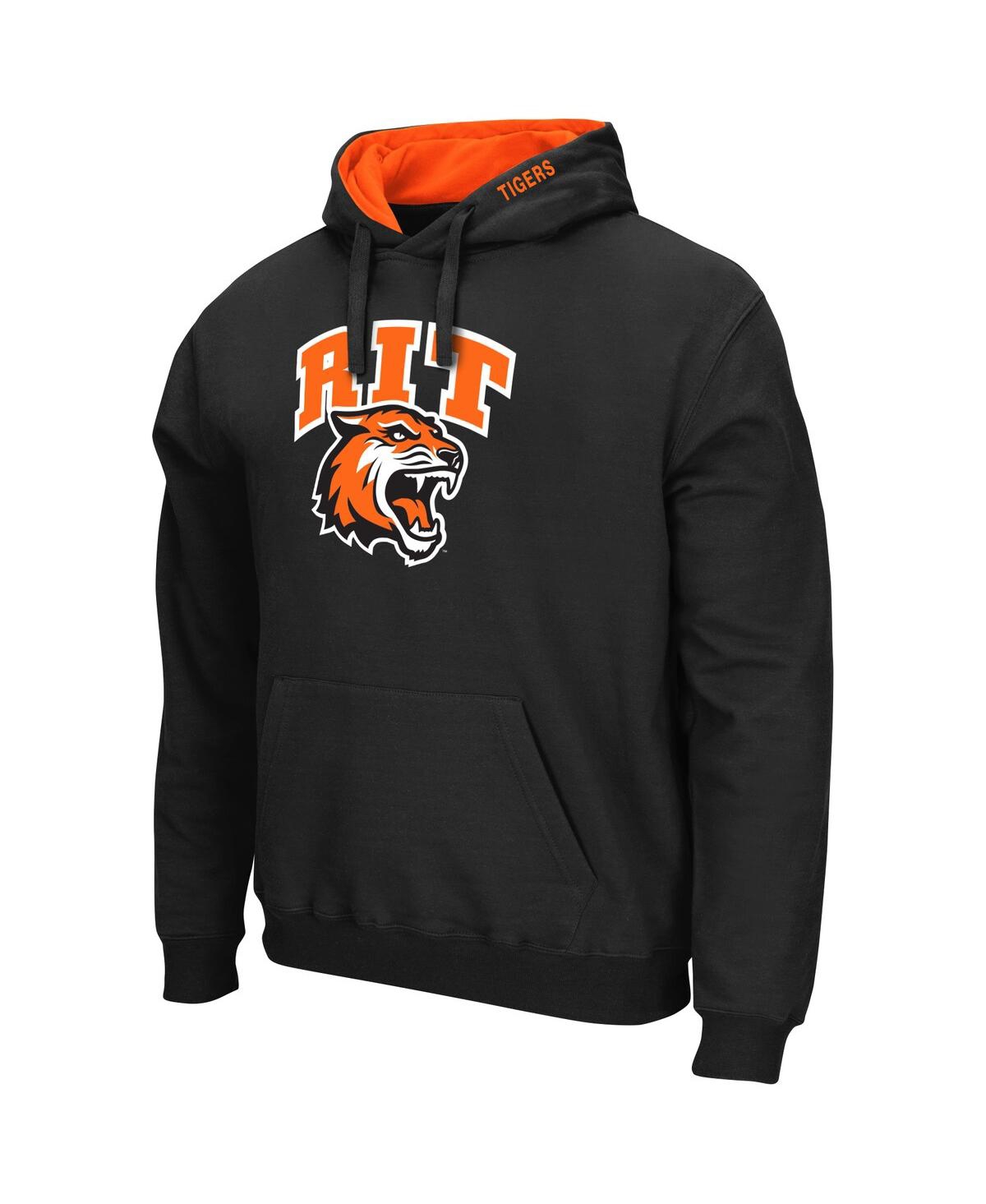 Colosseum Men's  Black Rochester Institute Of Technology Tigers Arch & Logo Pullover Hoodie In Black