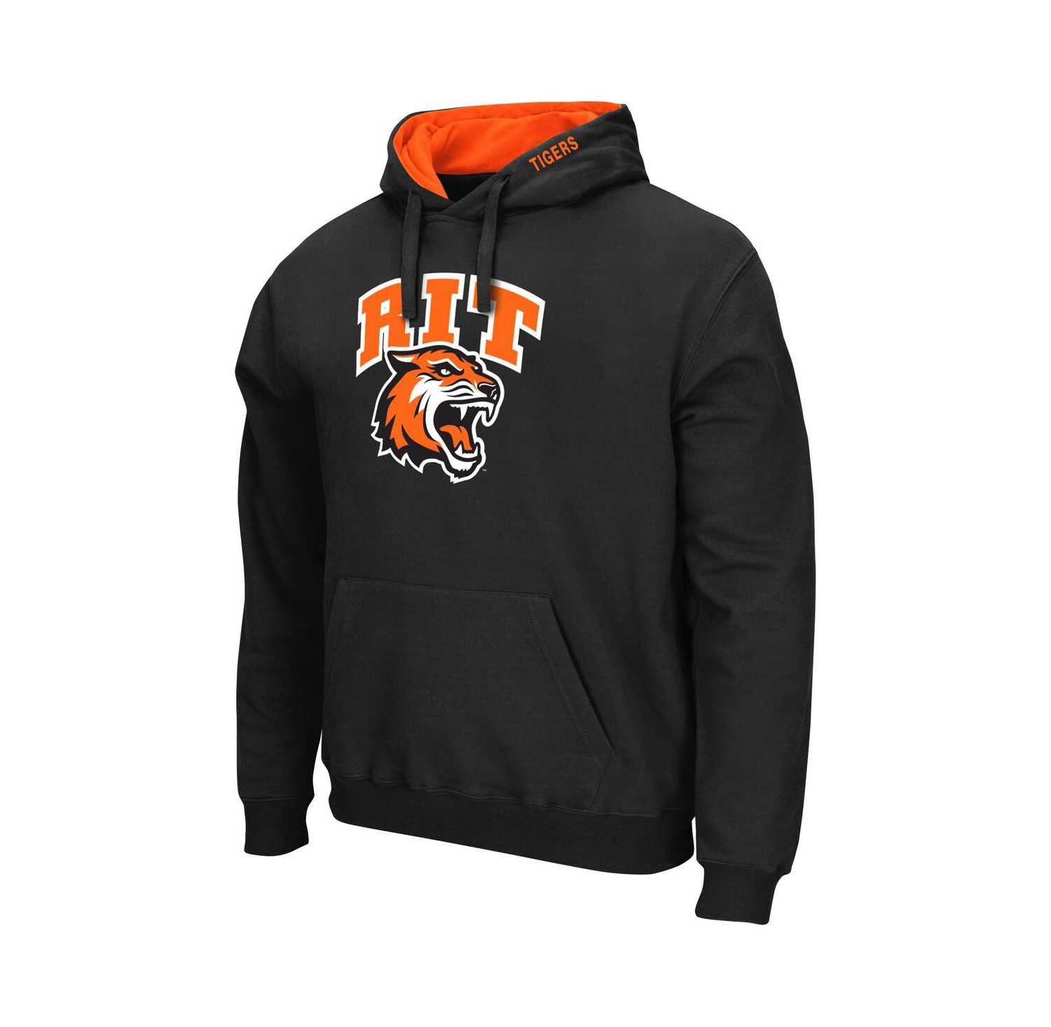 Men's Black Rochester Institute of Technology Tigers Arch & Logo Pullover Hoodie