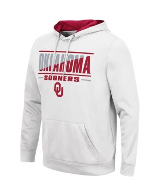 Men's White Oklahoma Sooners Slash Stack 2.0 Pullover Hoodie