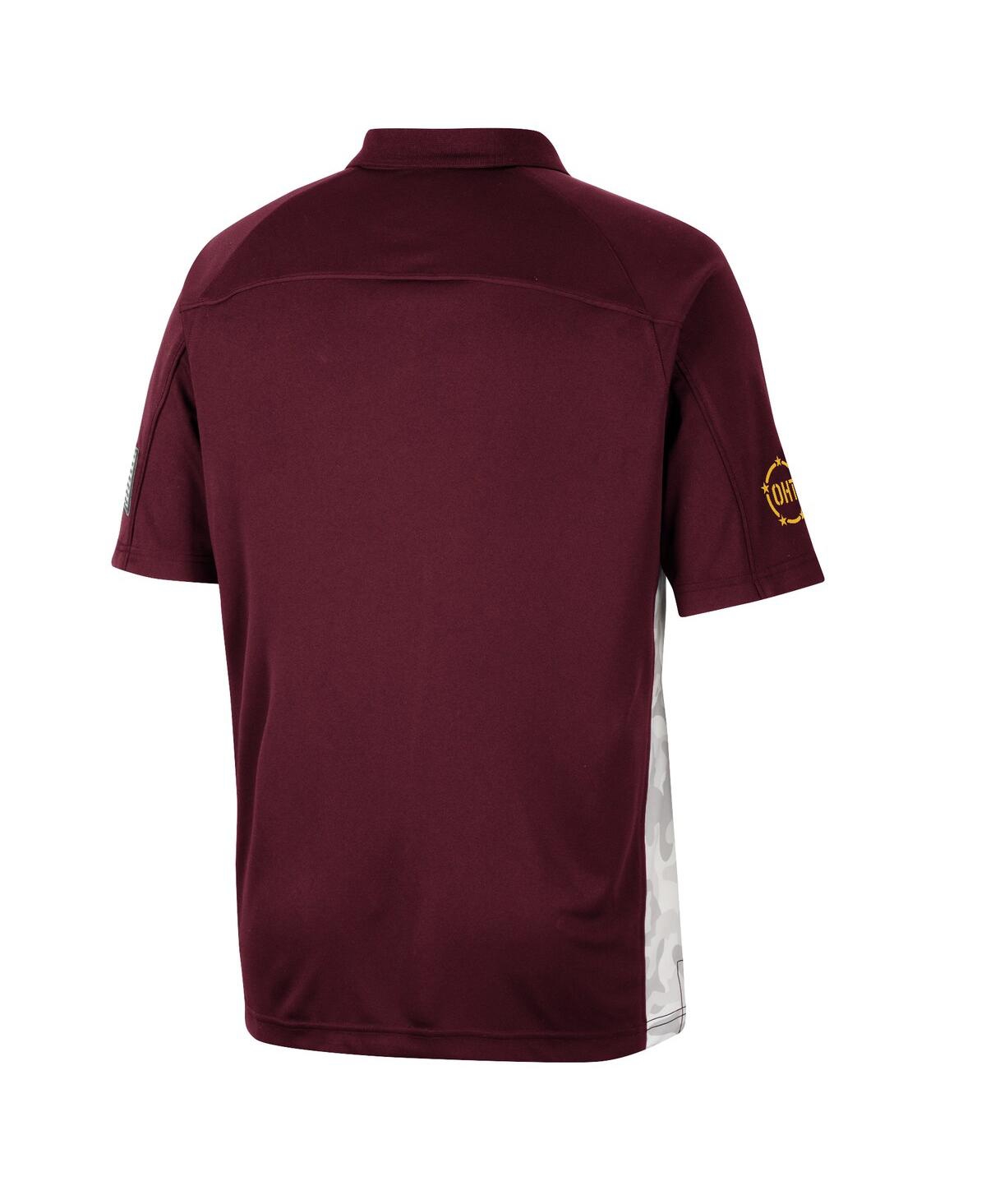 Colosseum Maroon Arizona State Sun Devils Oht Military Appreciation Snow Camo Polo In Maroon