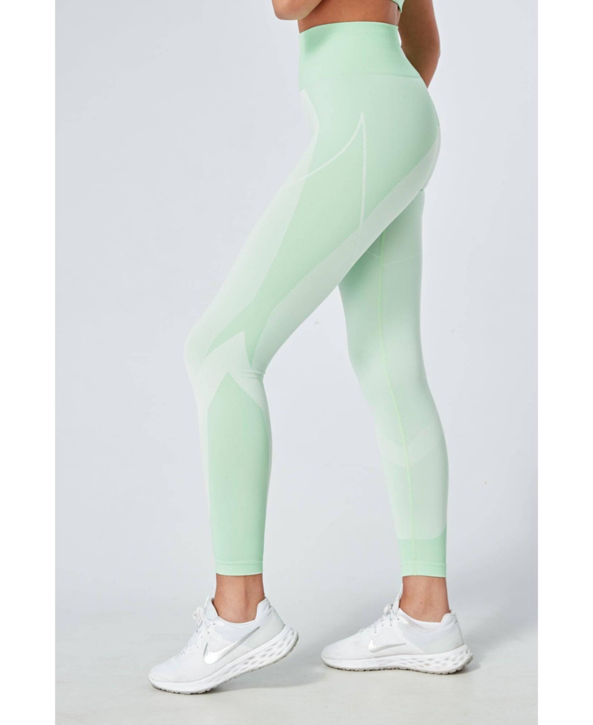 Women's Recycled Colour Block Body Fit Legging - Green