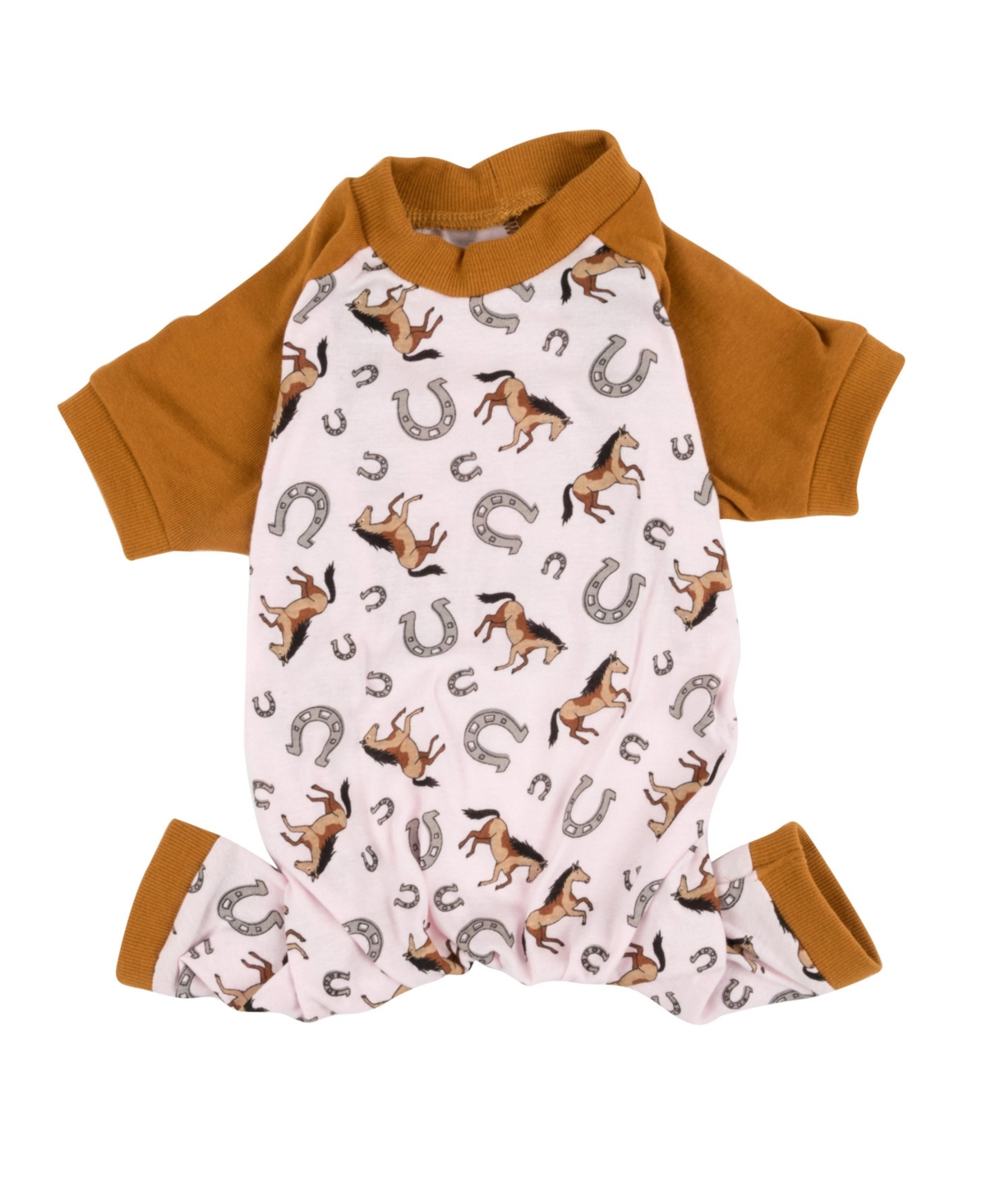 Leveret Dog Cotton Pajama Pink Horse