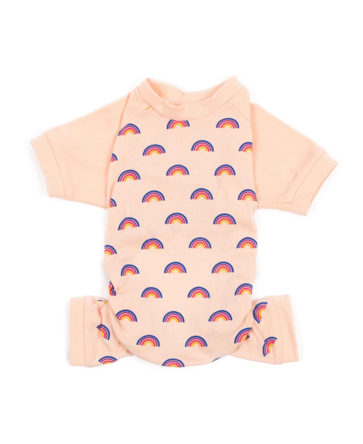 Leveret Dog Cotton Pajama Rainbow Peach