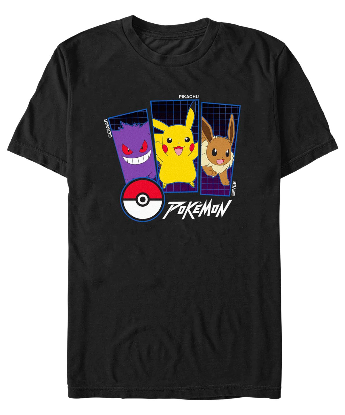 Fifth Sun Men's Pokemon Trio Short Sleeve T-shirt In Black