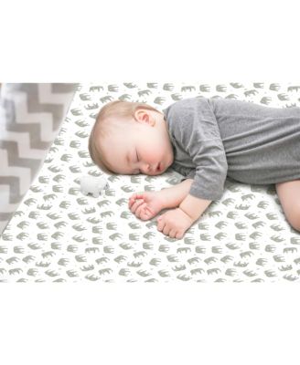 Pack and Play Fitted Sheet, Portable Pack N Plays Mini Crib Sheets, 2 Pack Play Sheets, 100% Jersey Cotton Playard Sheets