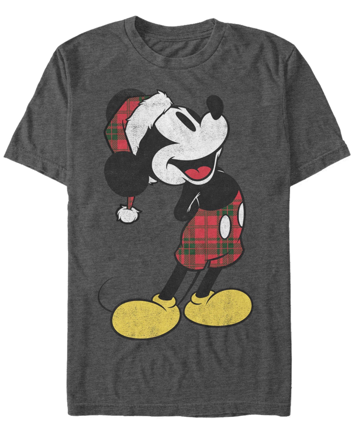 Fifth Sun Men's Mickey Classic Plaid Short Sleeves T-shirt In Charcoal Heather