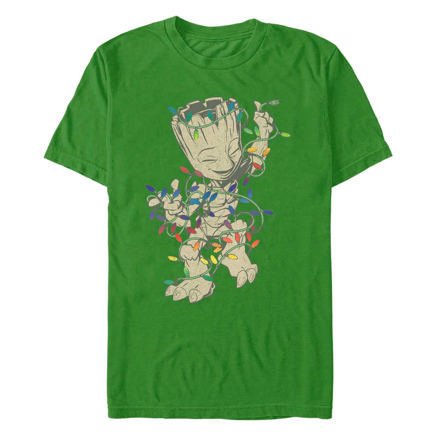 Мужская футболка Fifth Sun Guardians of the Galaxy Classic Jingle Groot Simplified Short Sleeves, цвет: Kelly — фото 1