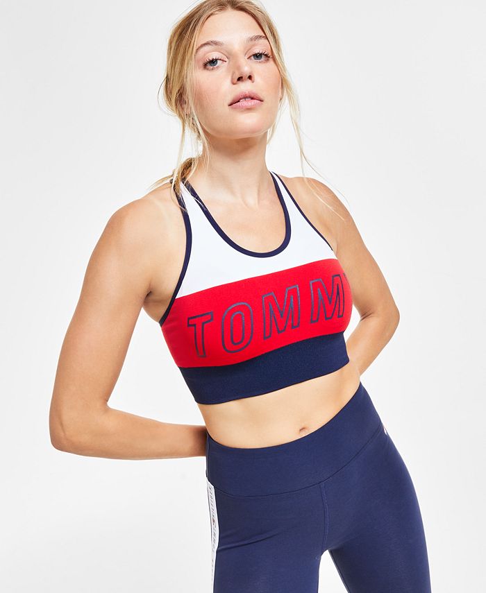 Tommy Hilfiger Colorblocked Low Impact Sports Bra - Macy's