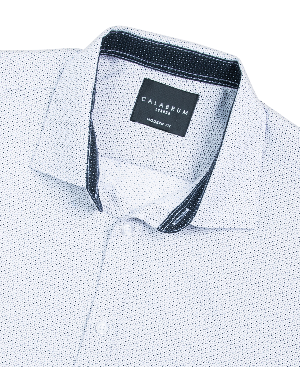 Calabrum Men's Regular Fit Dot Print Wrinkle Free Performance Dress Shirt