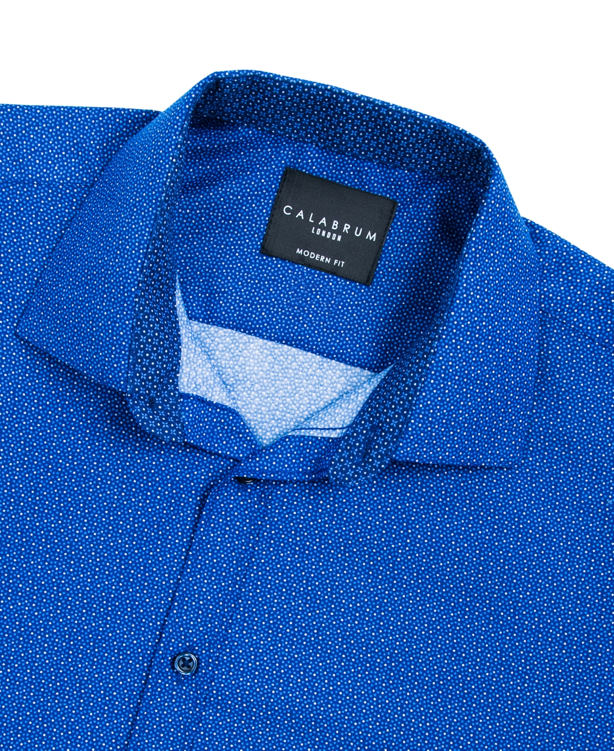 Calabrum Men's Regular Fit Dot Print Wrinkle Free Performance Dress Shirt