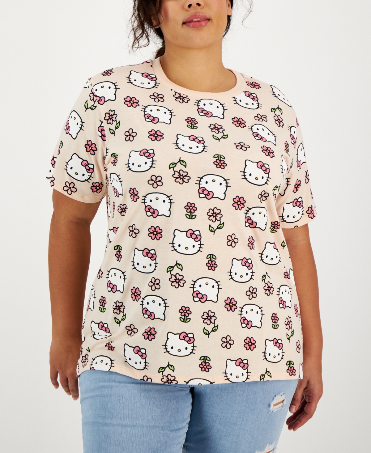 Love Tribe Trendy Plus Size Short-Sleeve Hello Kitty Printed T-Shirt