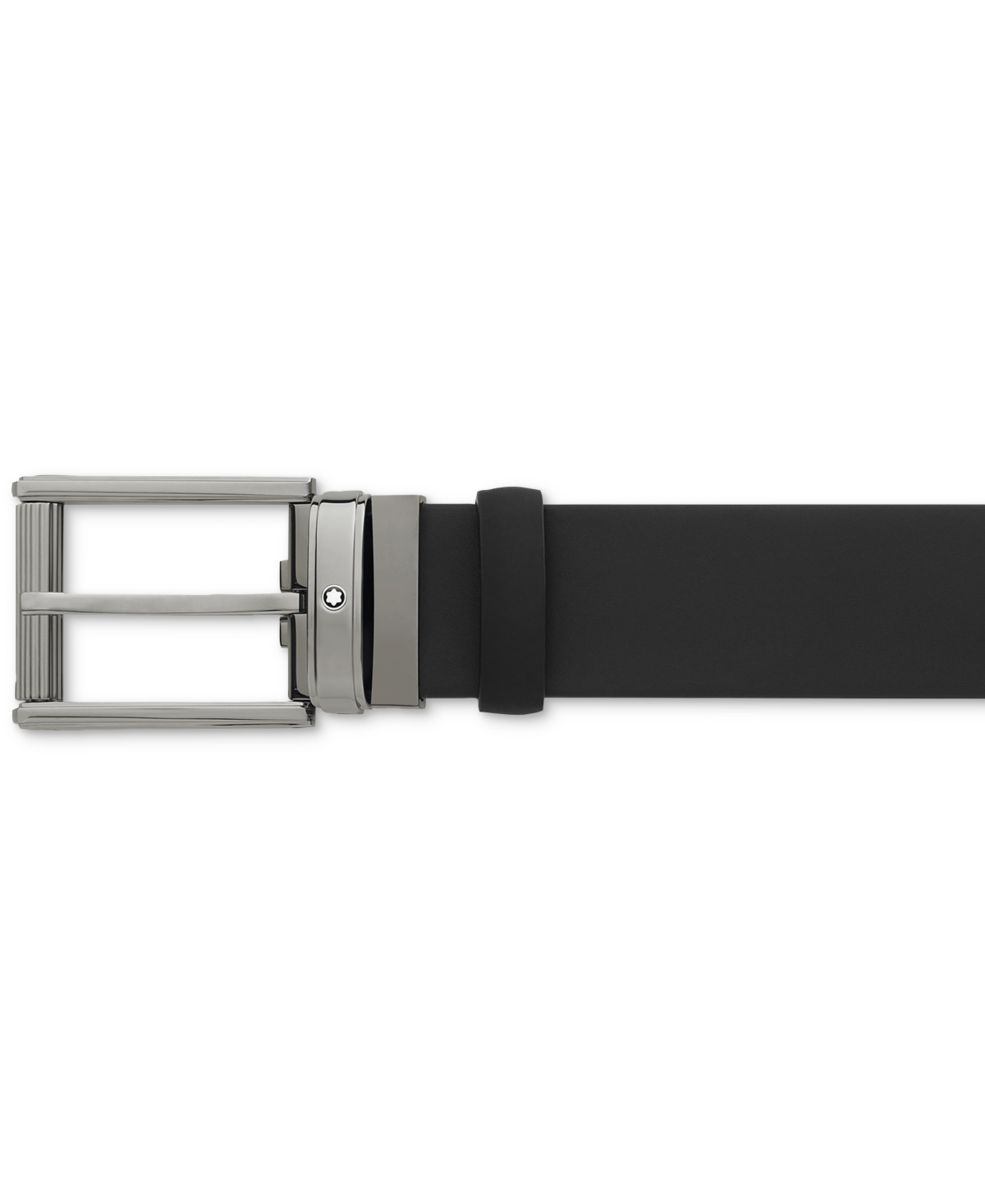 Montblanc Rectangular Buckle Leather Belt In Black