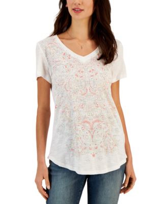 Style & Co - Petite Bandana Spring T-Shirt, Created for Macy's