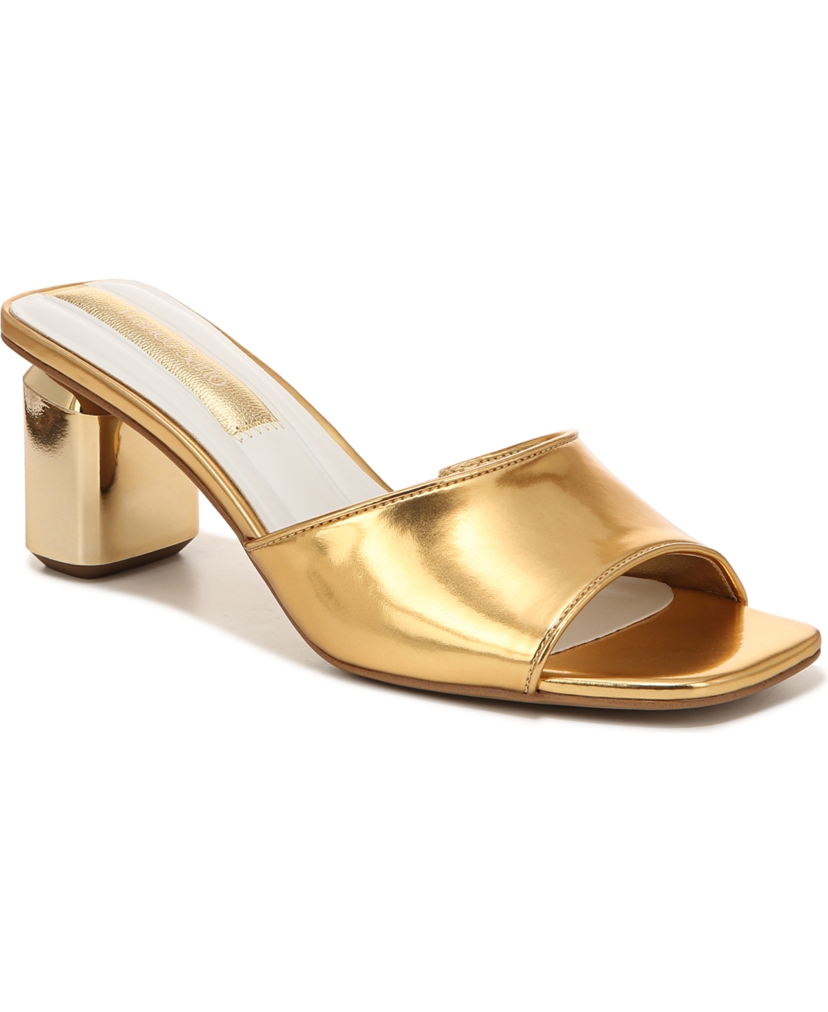 Shop Franco Sarto Linley Slide Sandals In Gold Faux Leather