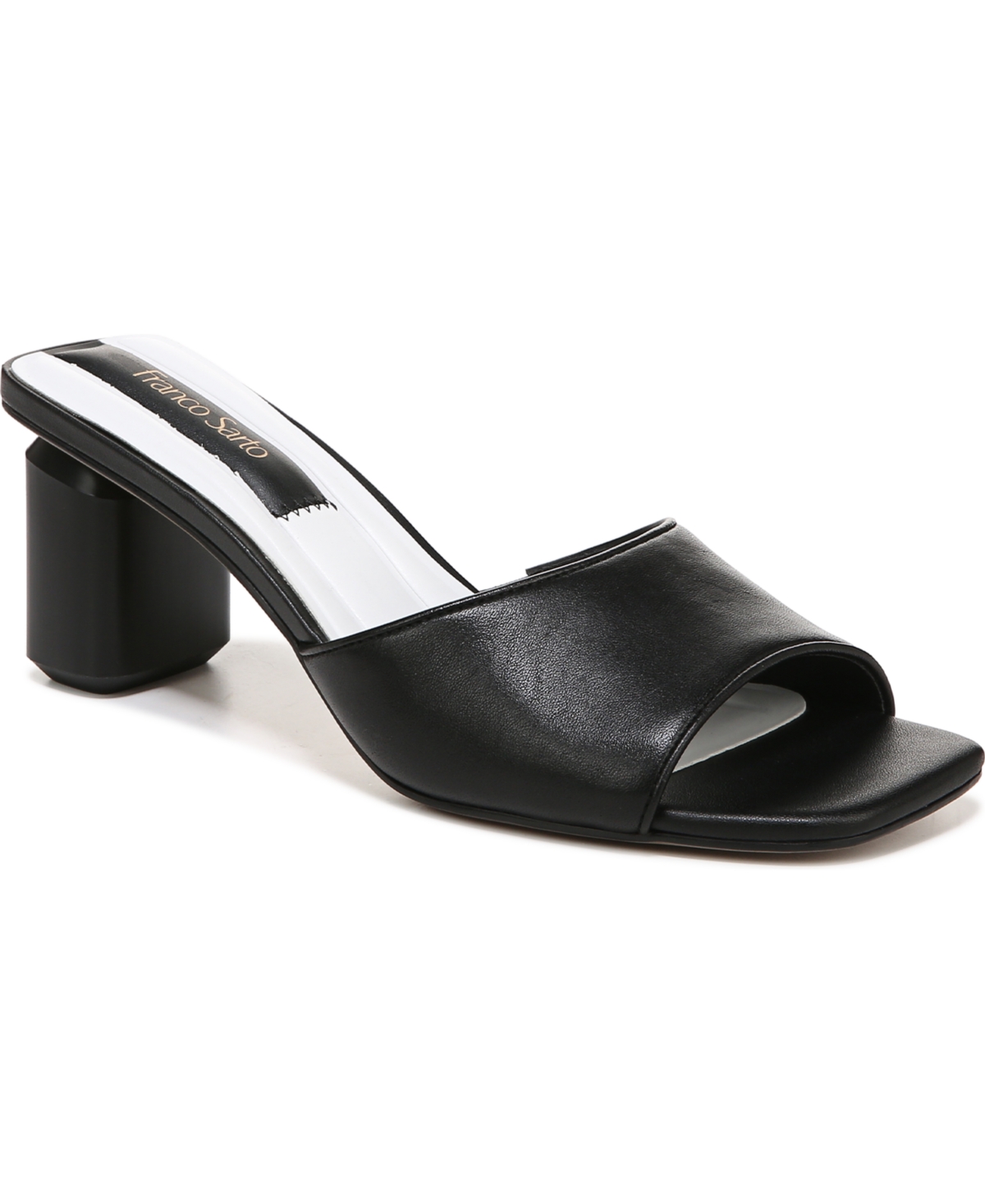 Franco Sarto Linley Slide Sandals In Black Leather