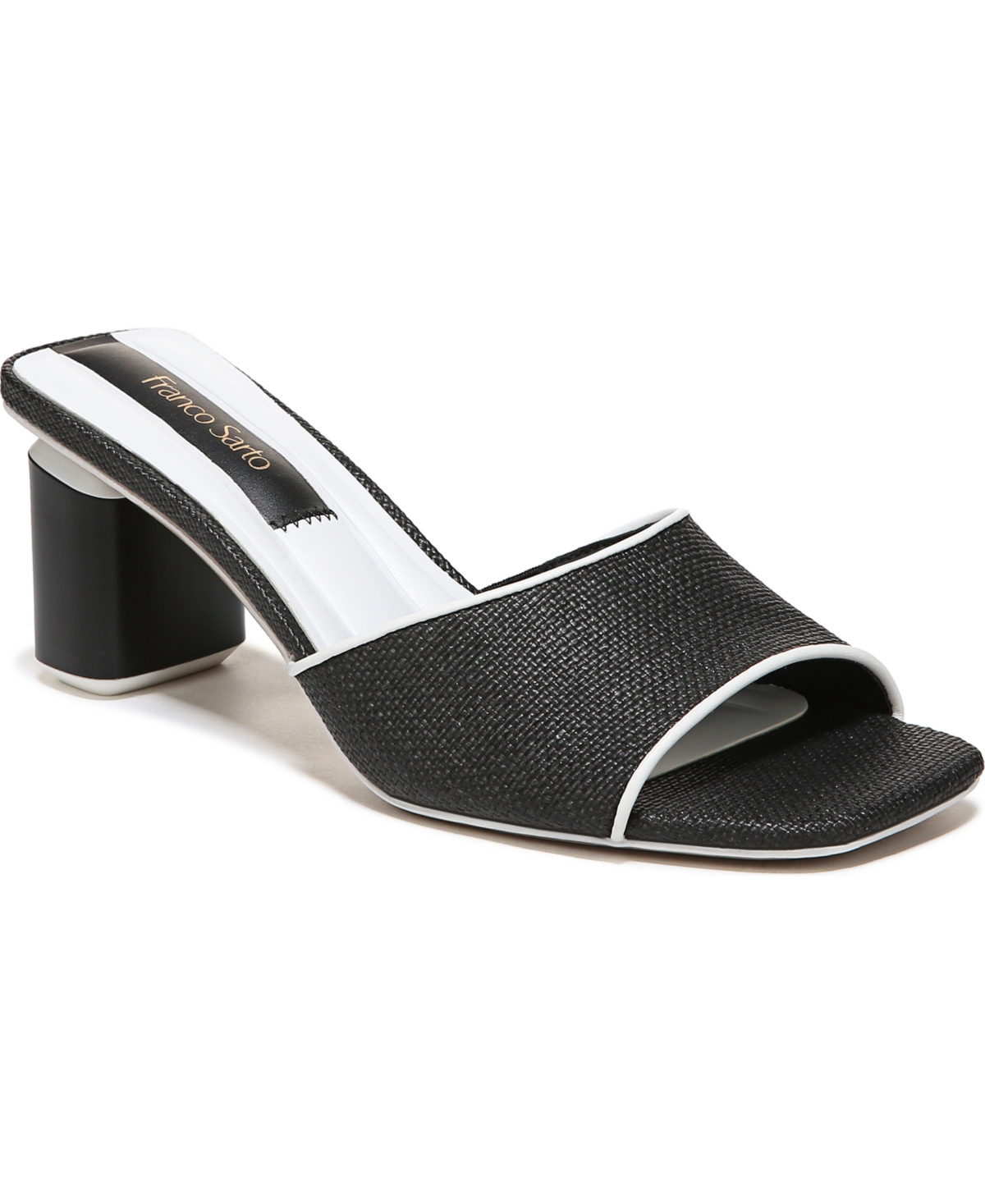 Shop Franco Sarto Women's Linley Slide Sandals In Black Raffia