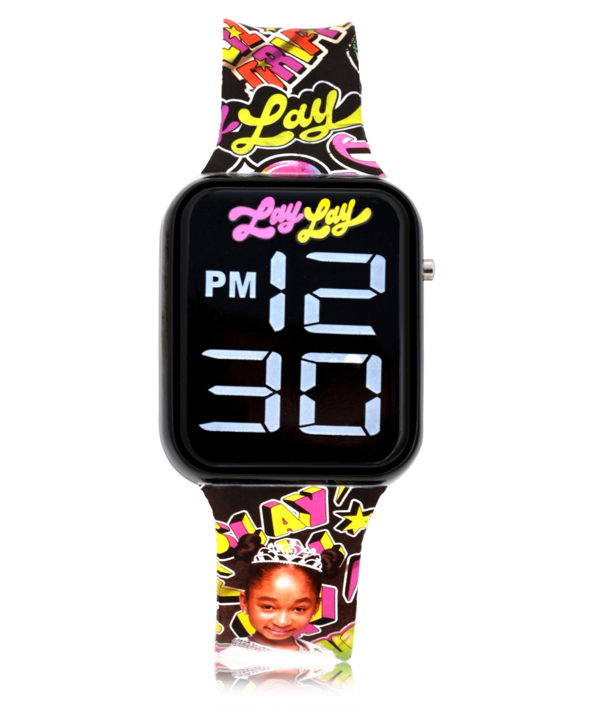 That Girl Lay Lay Unisex Black Silicone Strap Led Touchscreen Watch In Multi-color