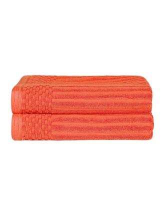 Soho Checkered Border Cotton 2 Piece Bath Towel Set, 54" x 27"