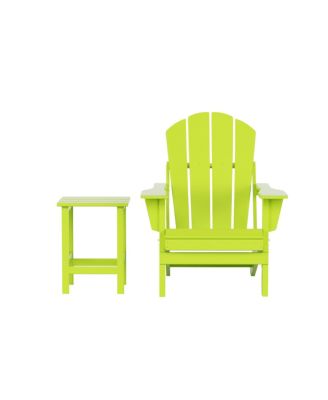 2-Piece Set Outdoor Folding Adirondack Chairs with Side Table