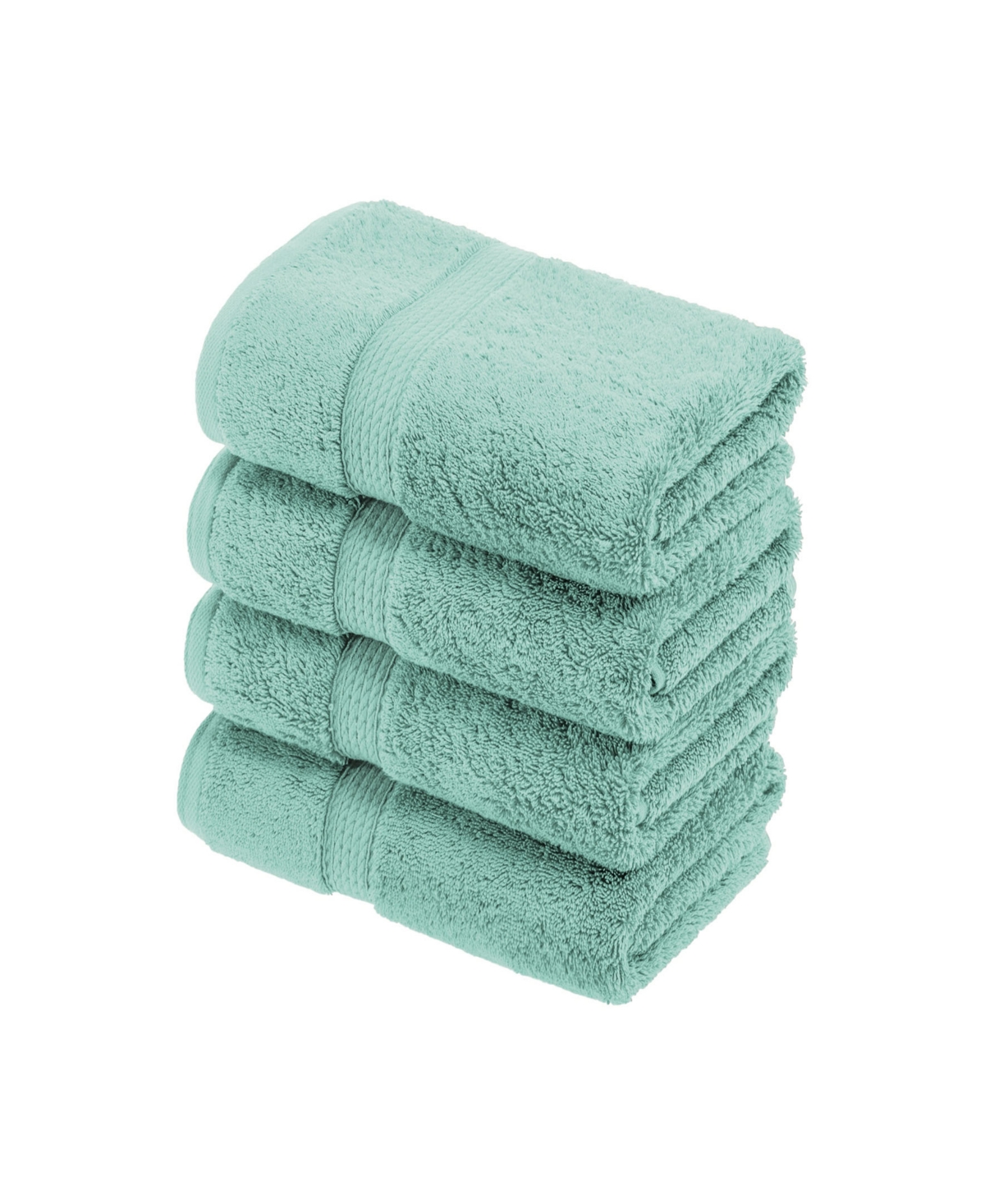 Superior Highly Absorbent 4 Piece Egyptian Cotton Ultra Plush Solid Hand Towel Set Bedding In Sea Foam