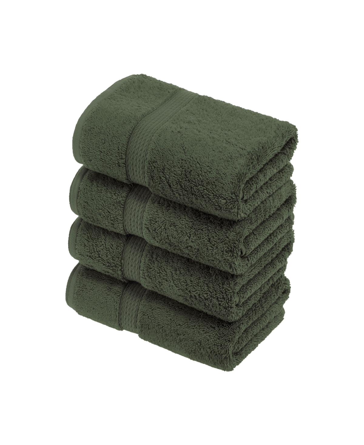 Superior Highly Absorbent 4 Piece Egyptian Cotton Ultra Plush Solid Hand Towel Set Bedding In Green