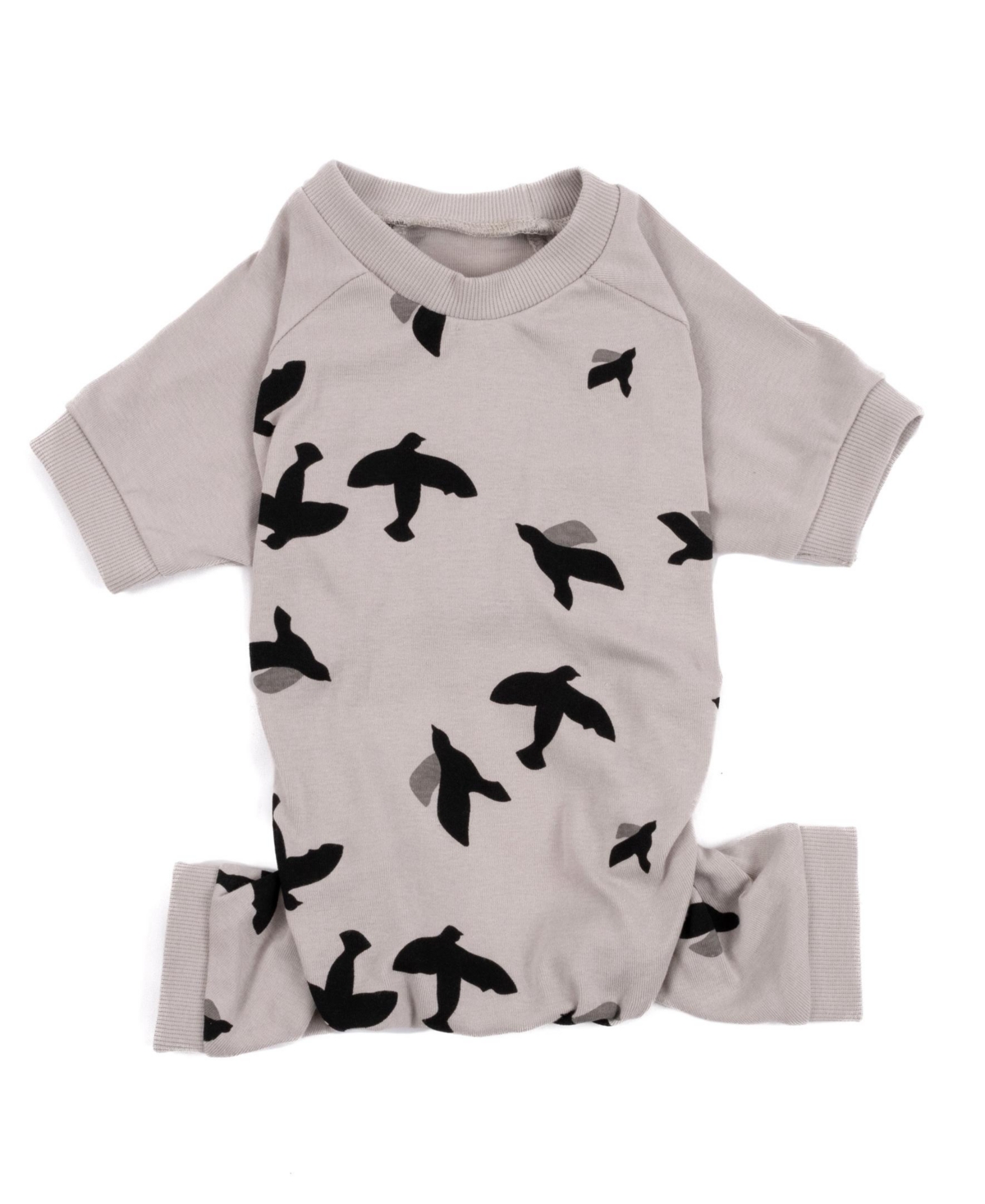 Leveret Dog Cotton Pajama Bird Gray