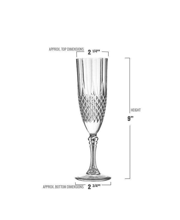 Smarty Had A Party 8 oz. Crystal Cut Plastic Champagne Flutes (48