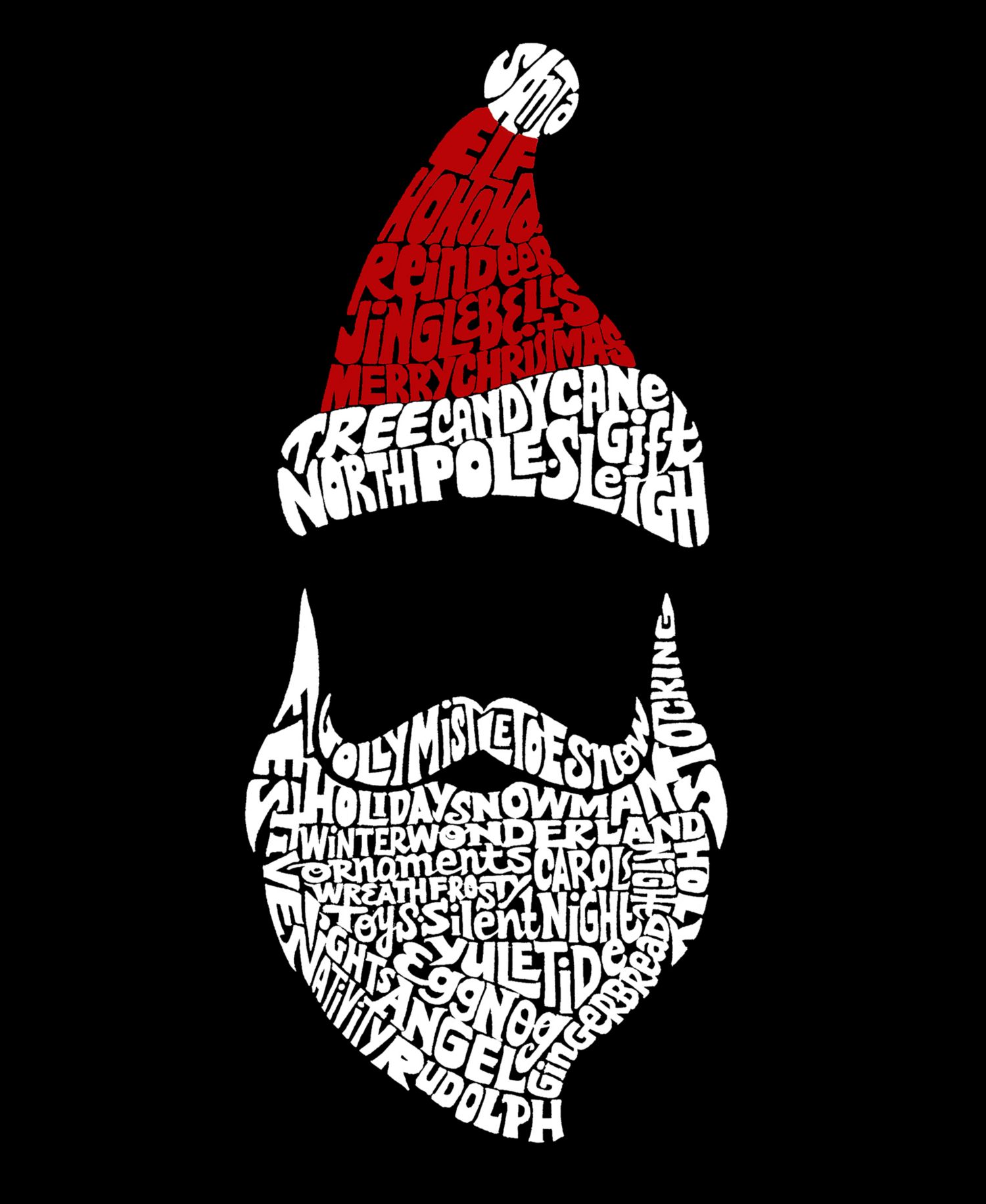 Women's Santa Claus Word Art Crewneck Sweatshirt