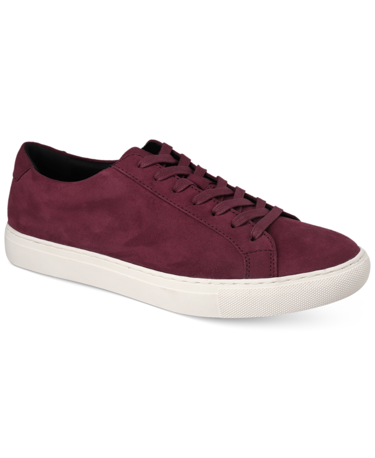 Men's Grayson Suede Lace-Up Sneakers, Created for Macy's - Nubuck PU in Burgundy