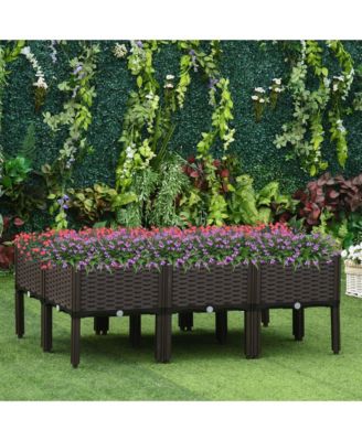 6 Piece Raised Garden Bed Set, Self Watering & Draining