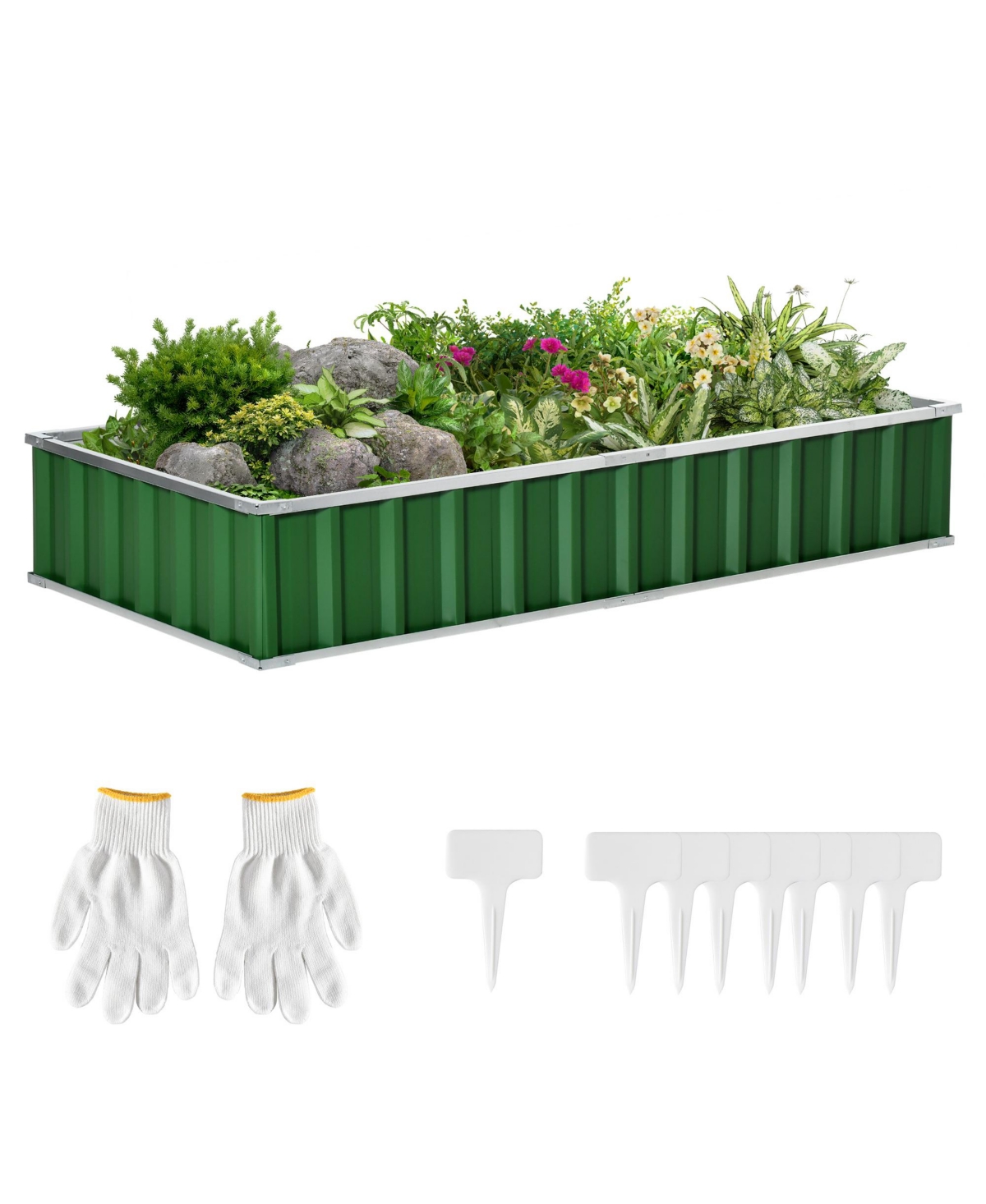 69" x 36" Metal Raised Garden Bed, Diy Planter Box - Green