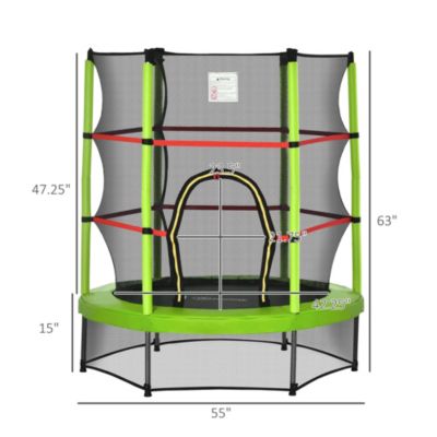 Φ5FT Kids Trampoline with Enclosure Net for Age 3 to 6 Years