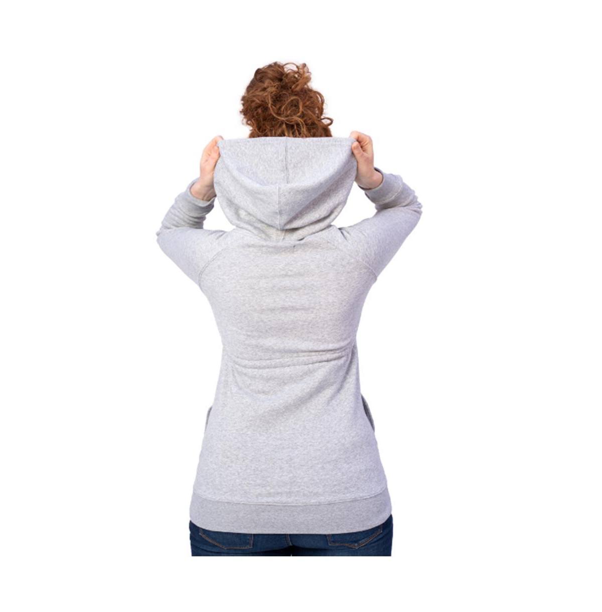Women Zip Up Maternity Hoodie - Grey