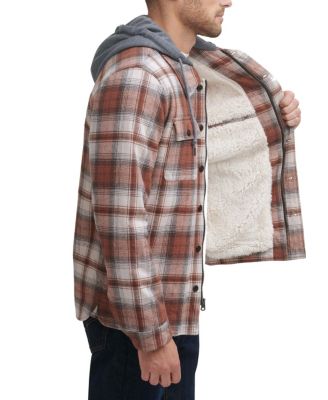 Men's Faux Sherpa Lined Flannel Shirt Jacket