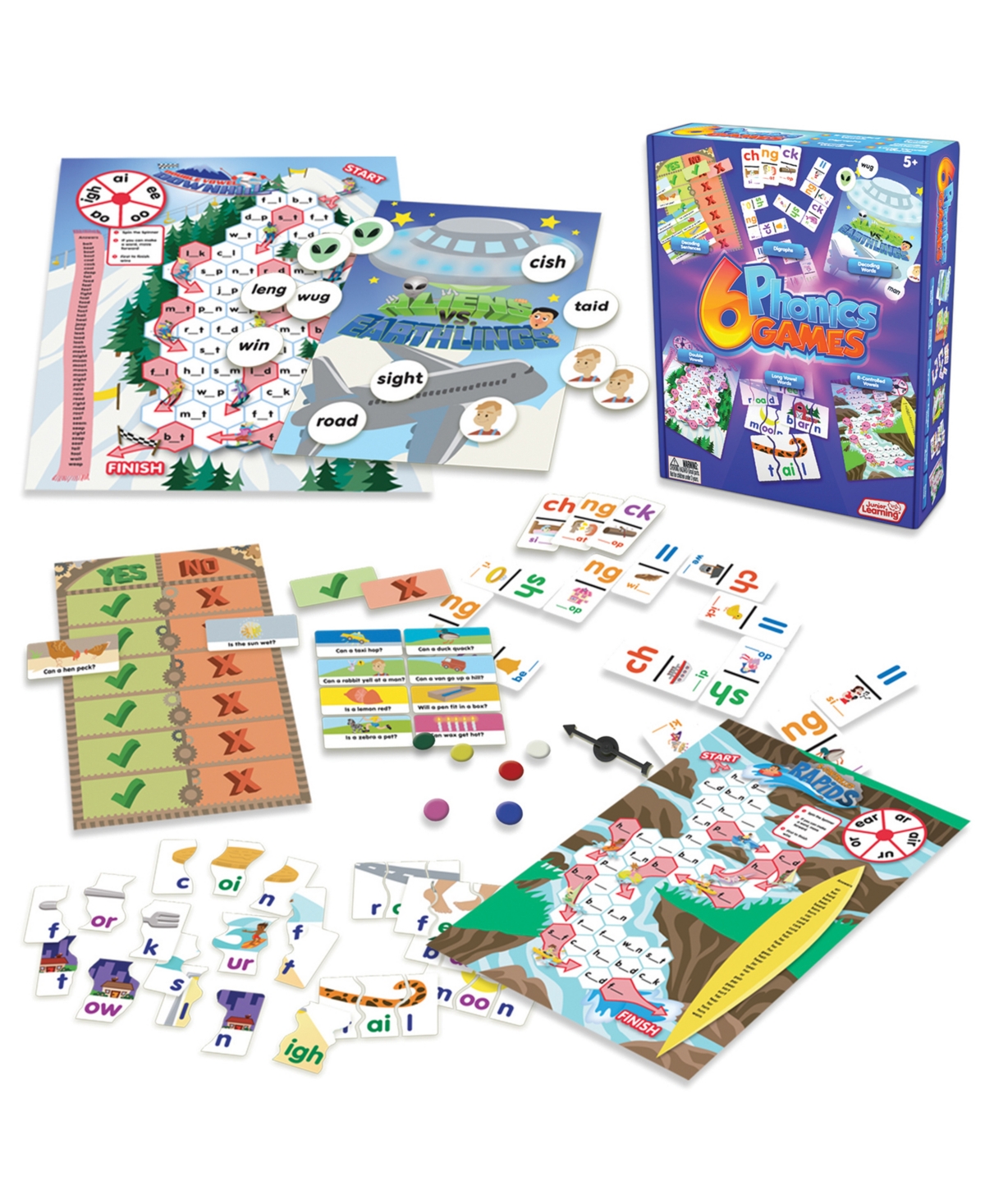 Junior Learning 6 Phonics Game Set In Multi