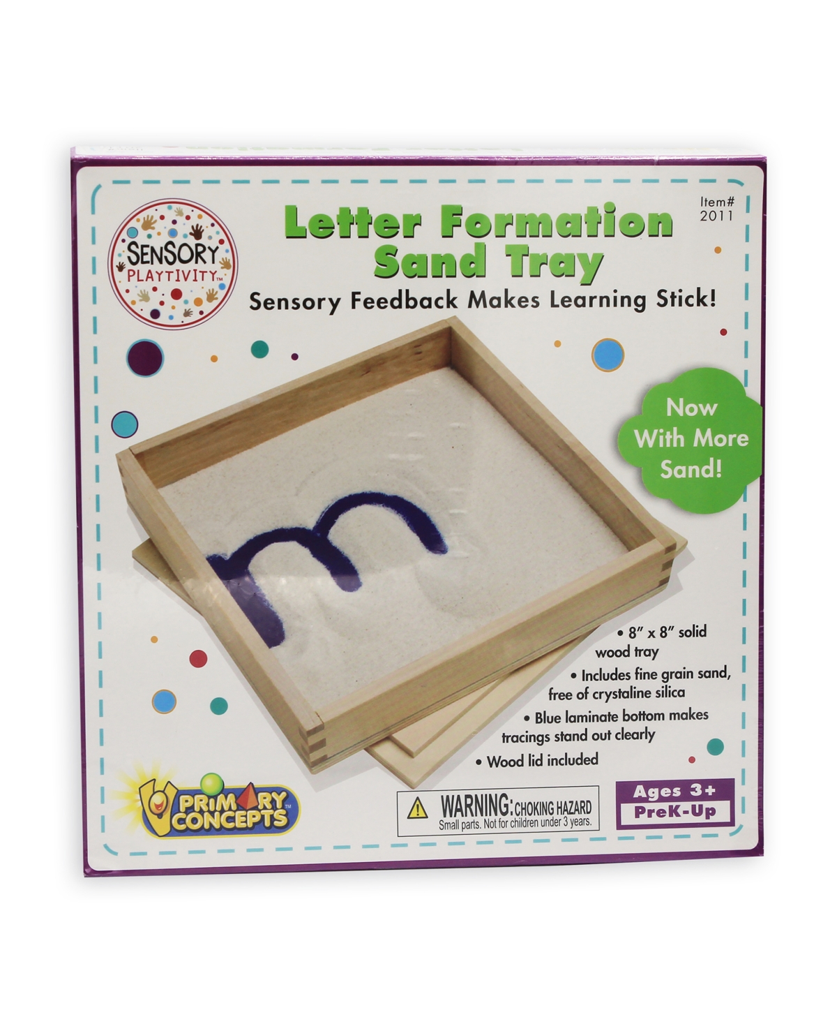 Primary Concepts Letter Formation Sand Tray, 8" X 8" In Brown