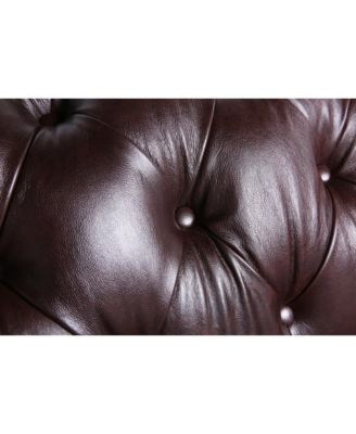 Alexandon Leather Chesterfield Tufted Sofa with Roll Arm