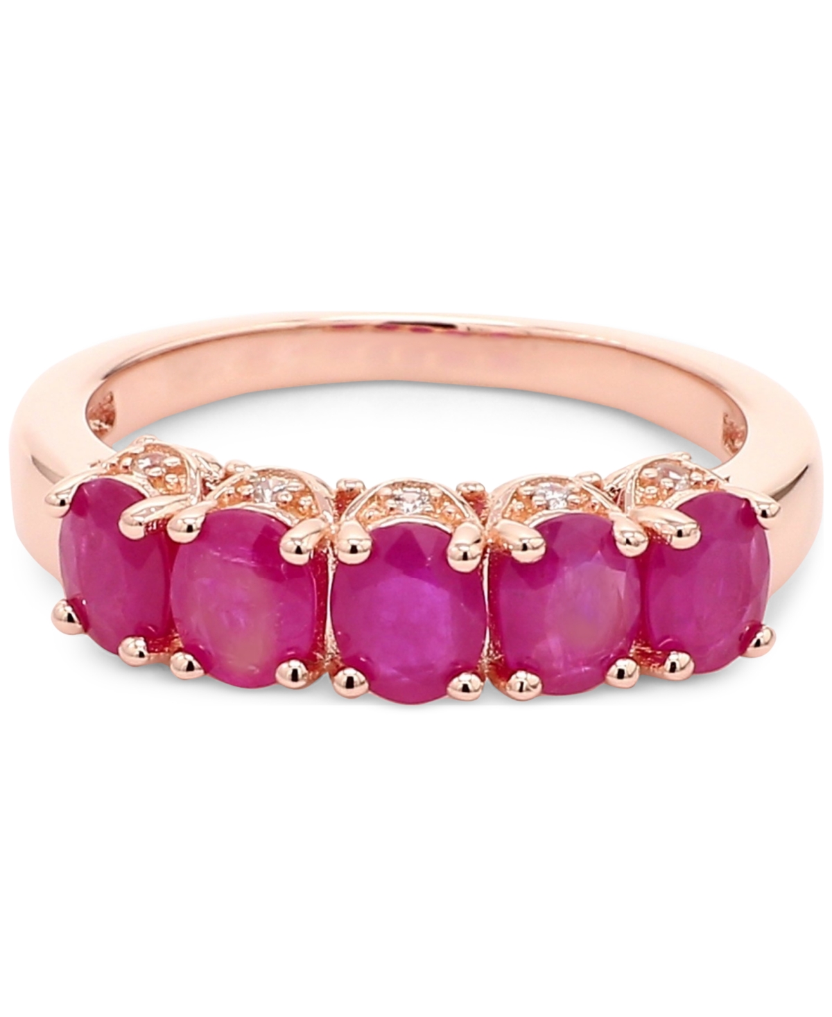 Macy's Sapphire (2-1/2 Ct. T.w.) & White Sapphire Accent Ring In Gold-plated Silver (also In Ruby & Emerald In Ruby