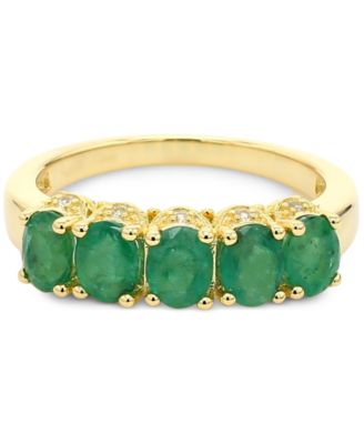 Sapphire (2-1/2 ct. t.w.) & White Sapphire Accent Ring in Gold-Plated Silver (Also in Ruby & Emerald)