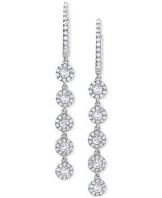 Diamond Halo Linear Drop Earrings (1-1/2 ct. t.w.) 