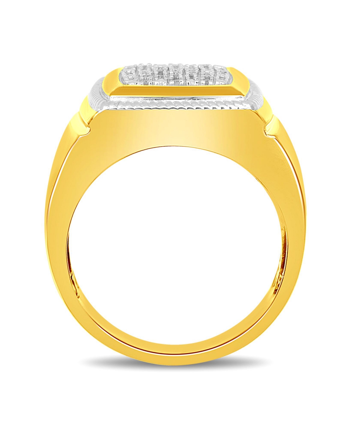 Men's Diamond Cluster Style Ring (1/10 ct. t.w.) in 18k Gold-Plated Sterling Silver