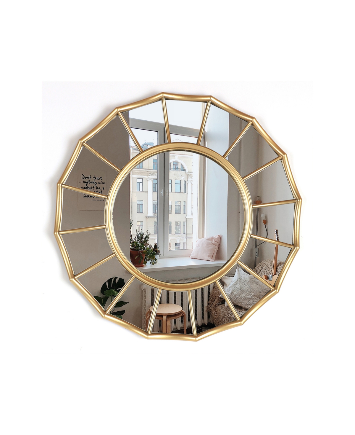 Round Framed Decorative Wall Mirror, 21" D