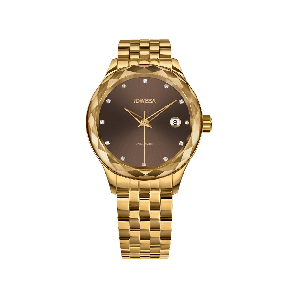 Tiro Swiss Gold Plated Ladies 38mm Watch - Chestnut Brown Dial - Brown
