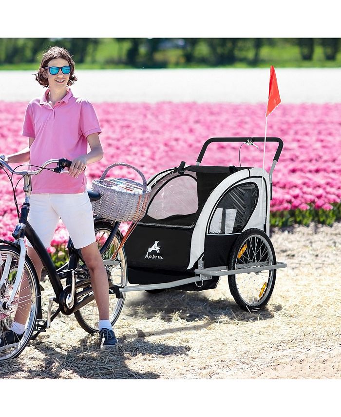 Aosom Elite ThreeWheel Bicycle Cargo Trailer for Two Children Macy's