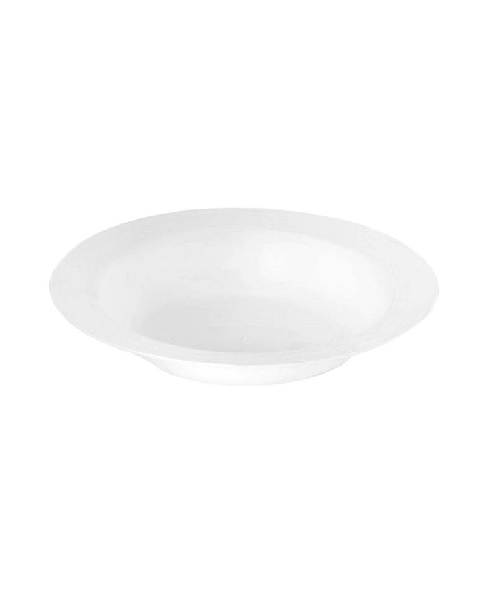 Smarty Had A Party 5" Solid White Edge Rim Round Disposable Plastic