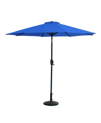 9 Ft Outdoor Patio Market Umbrella with Decorative Round Resin Base