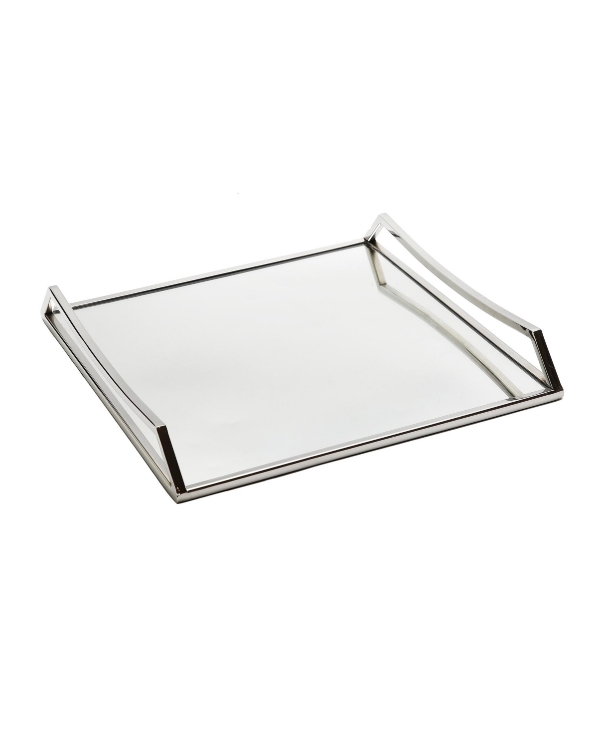 Classic Touch Square Mirror Tray with Handles