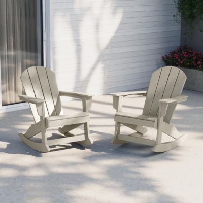 Outdoor Patio Porch Rocking Adirondack Chair (Set of 2)