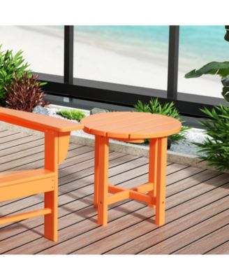 All-Weather Outdoor Patio Round Poly Adirondack Side Table